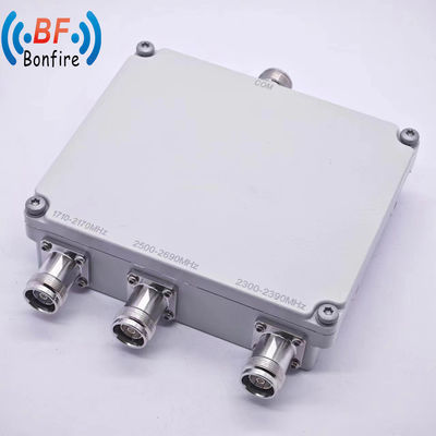 1710-2170MHz 2300-2690MHz RF Low Pim Diplexer with N Female Connector 4 Way Combiner