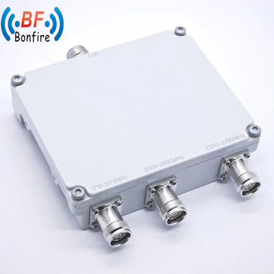 1710-2170MHz 2300-2690MHz RF Low Pim Diplexer with N Female Connector 4 Way Combiner