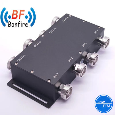 698-3800MHz UHF 3dB 4 in 4 out Matrix Hybrid Coupler for 4.3-10-F/DIN-F/N-F Interface