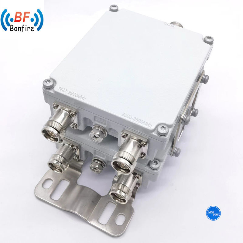 Dual Combiner 698-960/1920-2170 MHz N-Female 4.3-10 Female Diplexer Combiner Red 2.610kg