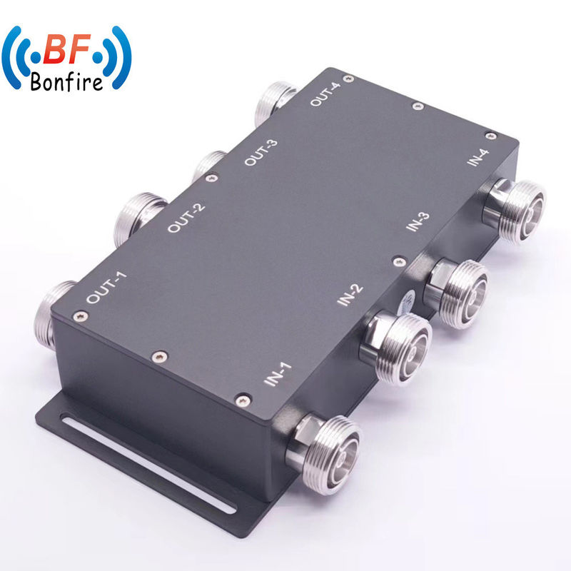 Package Size 22.00cm * 9.00cm * 6.00cm 698-3800MHz 300W 155dbc 4X4 Hybrid Coupler DIN-F