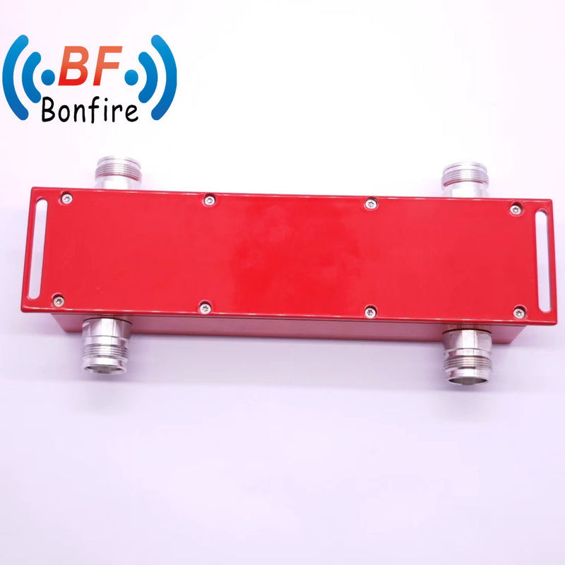698-3800MHz 3dB Red Color Hybrid Coupler 4.3-10 Female 2 in 2 out Combiner IP65 -160dbc
