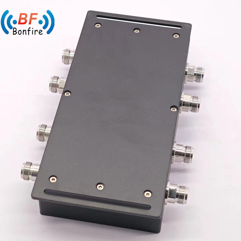 4*4 3dB Hybrid Coupler Hybrid Combiner 4 in 4 out 3dB N 4.3-10 DIN Connector Grey/Red 617-3800MHz 400W