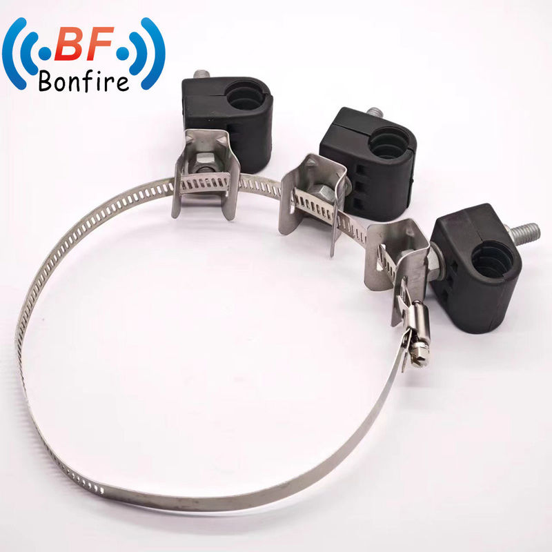 Three Way Fiber and Power Cable Feeder Clamps 23.5-30.1mm 2* 4-8mm for Cable Management